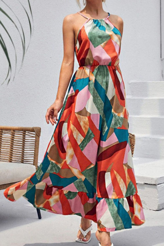 Multicolored Tied Maxi Dress